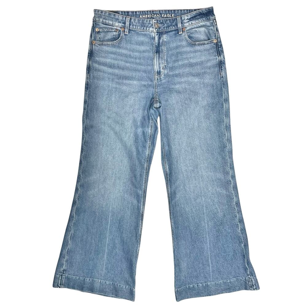 AMERICAN EAGLE AE Stretch High-Rise Flare Jeans 2025 Medium Wash Size 10
